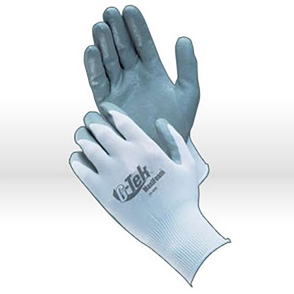 PIP MaxiFoam Premium 34-800 Gray/White Medium Nylon Work Gloves - EN 388 1 Cut Resistance - Nitrile Palm & Fingers Coating - 8.7 in Length - 34-800/M [PRICE is per DOZEN]