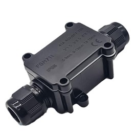 CTWHA Outdoor Waterproof Junction Box IP65 2 Way Junction Box 5 to 15mm Lighting Waterproof Power Box Cable Connector For Module Lamp Street Lamp Tunnel Lamp Black