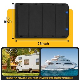 2 Pack RV Door Window Shade Cover - RV Blackout Window Cover with UV Protection and Privacy Features (25 * 16 in) Foldable Hook and Loop Fastener, Waterproof Thickened Oxford Fabric
