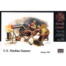 Master Box WWII US Machine Gunners (2) with Browning M1917A1 MG Figure Model Building Kits (1:35 Scale)