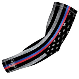 Bucwild Sports First Responder USA Flag Compression Arm Sleeve - Youth & Adult Sizes - Perfect for Baseball Basketball Football UPF 50+ (1 Sleeve - 1st Responder - Adult Large)