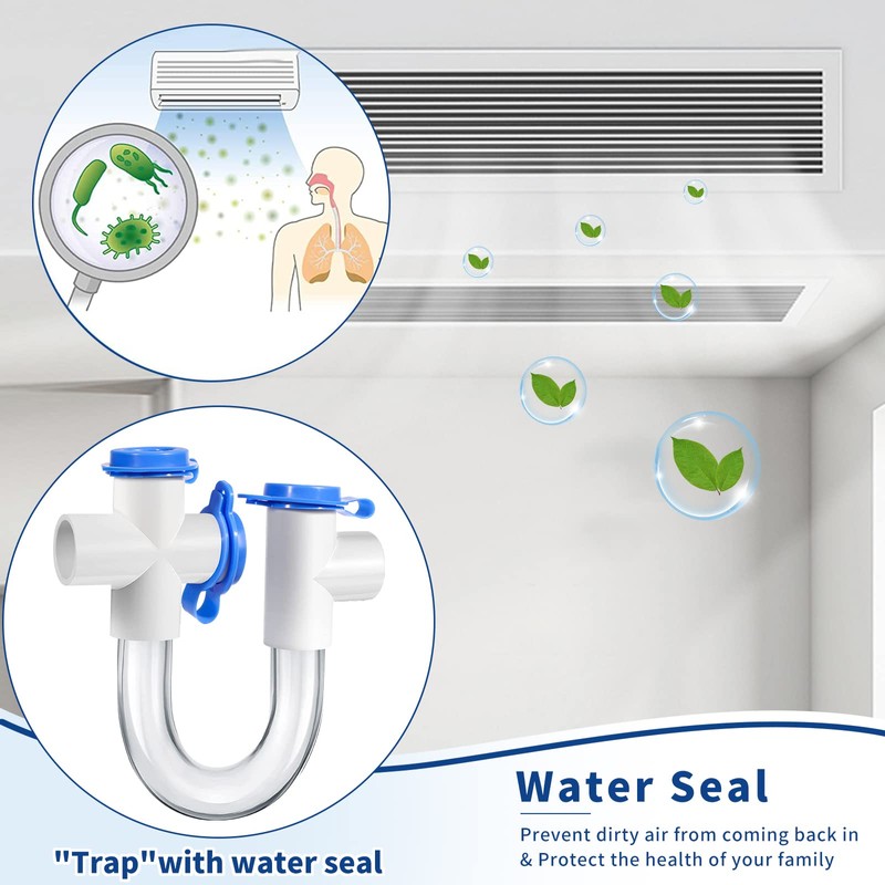 DECOAIRCON 3/4 -inch Standard Condensate Trap with Cleaning Brush, PVC