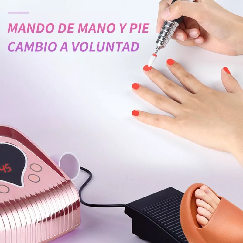 Navamtki Torno Pulidor De Uñas Con Pedal De 45000 Rpm