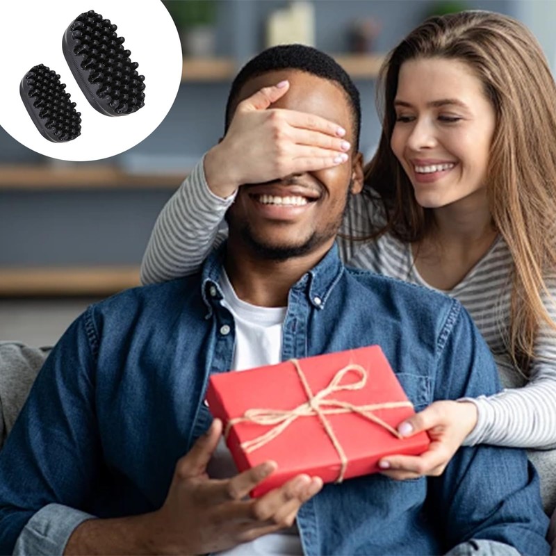 Hair Sponge for Curls, 2-Pack Black Styling Brushes for Afro