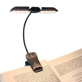 Vekkia 14 LED Rechargeable Book-Light with Clamp for Reading at Night in Bed Warm/W