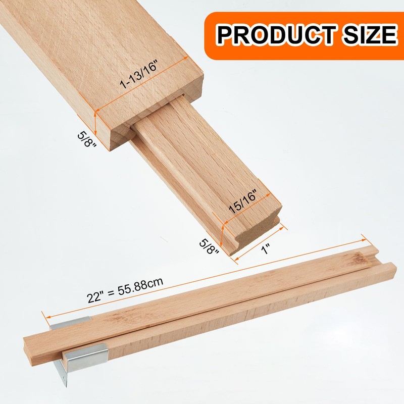 Maitys 2 Pcs Wood Drawer Slides Bottom Mount Classic 22