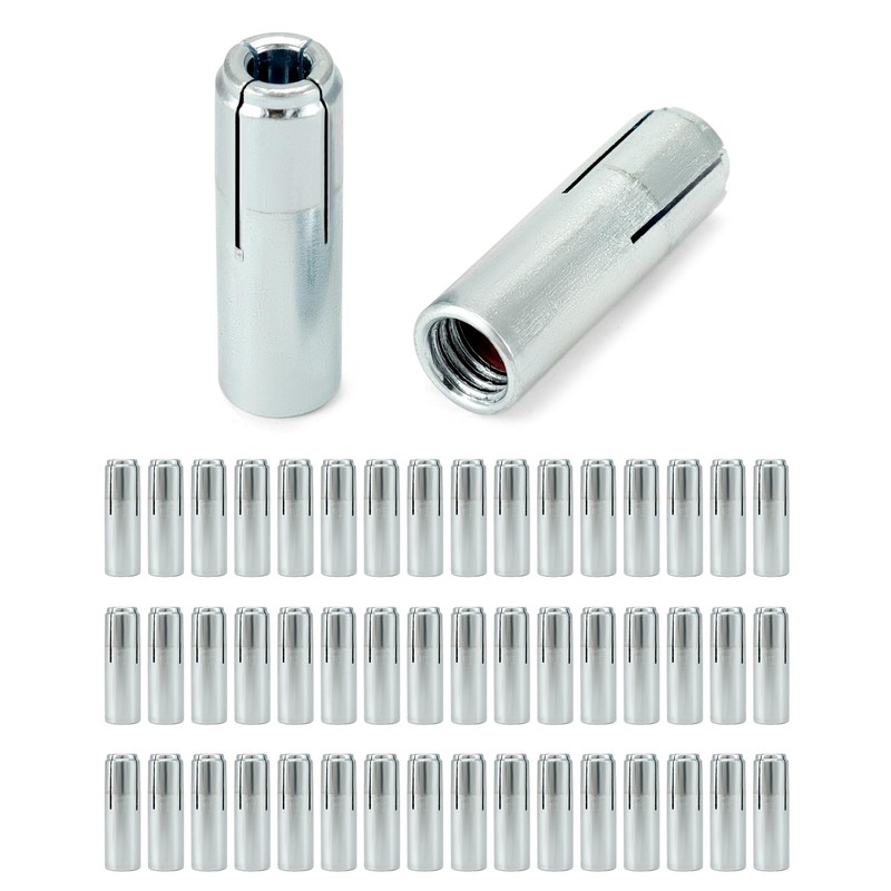 QWORK Drop-in Anchor, 50 Pcs 1/2"-13 Inner Female Thread Expansion