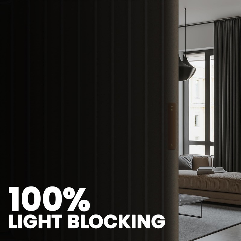AJAZZ 100% Blackout Curtains for Sliding Glass Doors, Extra Wide