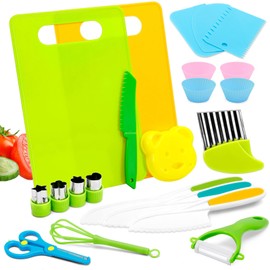 Toddler Knife Set - 23 Pcs Kids Knife Set for Chopping, Mini Chef Knife Set for 2 3 4 5 6 7 8 9 10 Year Old Girl Boy Gift