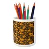 Ambesonne Floral Pencil Pen Holder, Rhythmic Eastern Style Motif Vivid