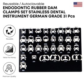 Stellmacher Instruments inc Endodontic Rubber Dam Clamps Set Stainless Steel German Grade 31 Pcs