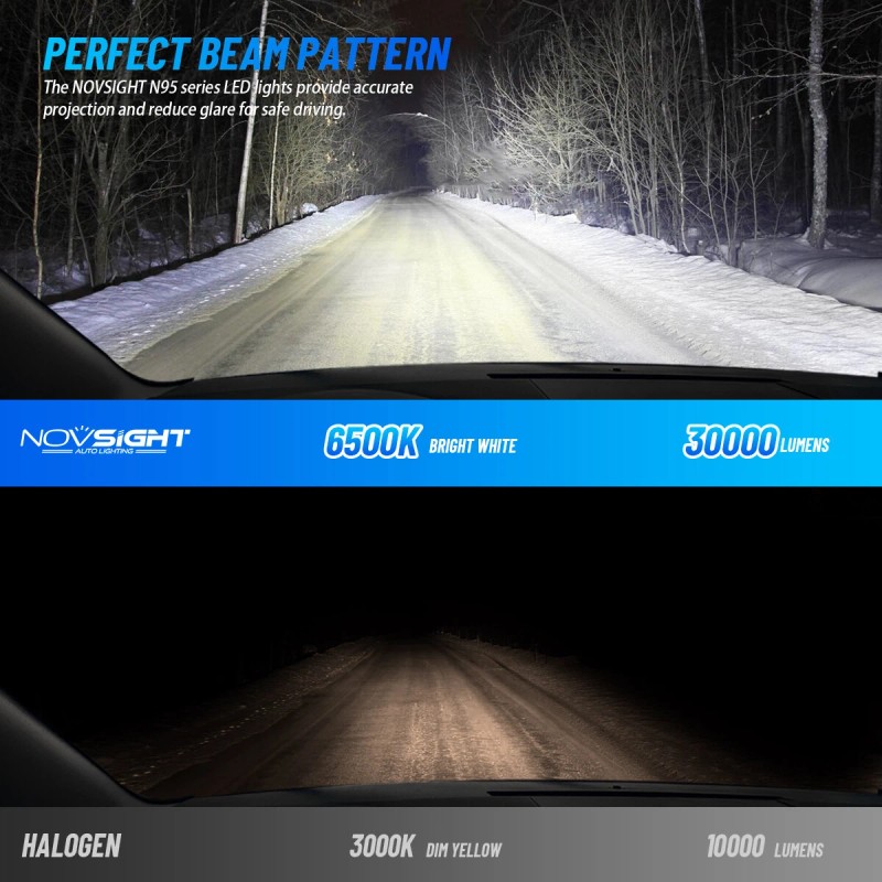 NOVSIGHT 9005 9006 LED Headlight Bulbs Combo 4 60000LM 260W