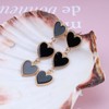 Yienate Black Heart Earrings Unique Interlocking Heart Dangle Earrings Long