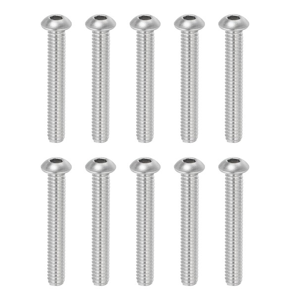 PATIKIL 1/4-20x1-3/4" Button Head Socket Cap Screws, 10 Pcs 304
