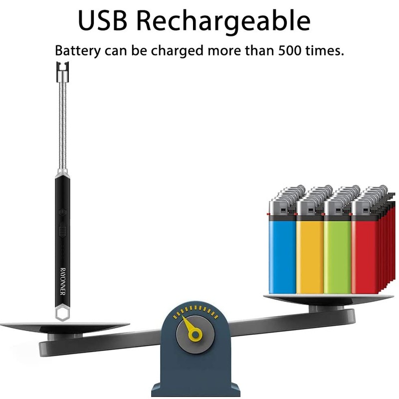 RAYONNER Lighter Electric Candle Lighter Rechargeable USB Lighter Long Flexible