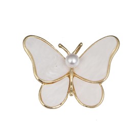 Prosy Cute Butterfly Brooch Party Dress Pearl Brooch Collar Pins Accessories for Women and Girls, Metal