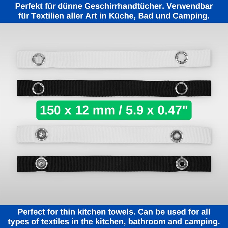 12 Pack 150 x 12 mm Loops in Black with