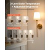 Wall Lamp Bronze Finish White Fabric Drum Shade Remote Control
