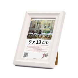 3-B Mori Picture Frame 9 x 13 cm White Wooden Frame Photo Frame Portrait Frame with Acrylic Glass