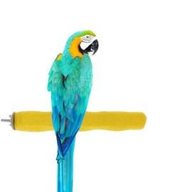 Comfort Grip Safety Bird Perch - Pedicure Perch for Healthy Nails & Beaks - Easy-to-Install Bird Cage Accessories - Medium, 8.5" - Color: Yellow