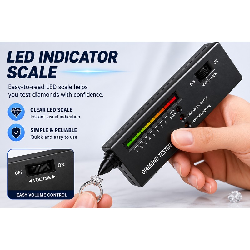 Portable Thermal Conductivity Gemstone Tester with Alloy Probe for Preliminary