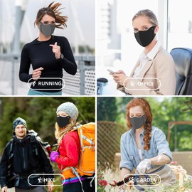 Outdoor CAT - 4 máscaras faciales transpirables lavables y reutilizables para mujeres y hombres, protección facial UV para correr, senderismo, motociclismo, equitación, ejercicio y otros deportes,
