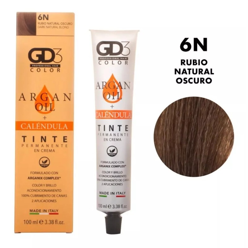 GD3 Tinte Permanente En Crema Gd3 Argán Oil Rinde 2