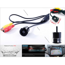 Backup Camera, Car Rear View Camera Backup Cam Bumper Hole Drilling 18mm Mount Universal Fit Parking Assistance Grid Lines