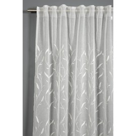 GARDINIA Curtain with Concealed Loops and Tape Sheer Transparent Dolly Voile Curtain with Vine Embroidery Natural 140 x 245 cm