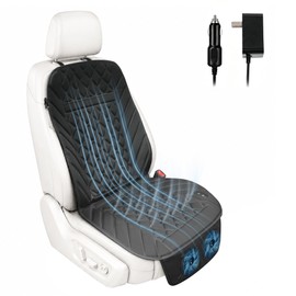 THMFHMW 2026 Upgraded Ventilated Seat Cushion, 12V-24V Cooling Car Seat Cover for Front Seat, Cooled Seat Pad for Office Chair Sofa Car SUV Truck Universal Fit, Classic Black
