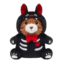 OLAOLA Bear Stuffed Animal 37cm Plush Toy Pillow with Bat Costume Cute Soft Bear Plushies Gift for Kids Adults