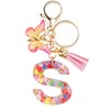 OSDUE Key Chain for Women, Alphabet Keyring, Girls Keyring, Pink