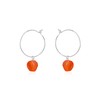 Carnelian Raw Nugget Hoop Earrings in Sterling Silver