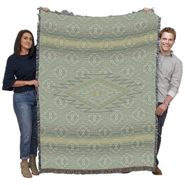 Pure Country Weavers Grand Mesa Blanket - Southwest Native American Inspired - Gift Tapestry Throw Woven from Cotton - Made in The USA (72x54)