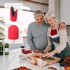 Puppet Oven Mitts Red Cotton Silicone Non-Slip Short Sleeve Soft,Oven