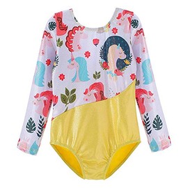 DAXIANG Gymnastics Long Sleeve Leotards for Girls Gymnastics Leotard for Dance Ballet Girls 3-4Y