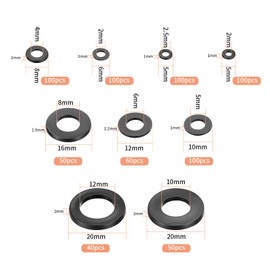 700 Pcs Nylon Flat Washers Kit, Round Flat O Ring Washers Spacers, Nylon Plastic Locking Washer Kit, Tap Sealing Gasket Washers for Plumbing, Tap, Mechanical Repair - M2/M2.5/M3/M4/M5/M6/M8/M10/M12