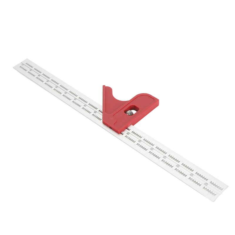 18 Inch Woodworking Edge Ruler with Fixator Serrated Design Angle