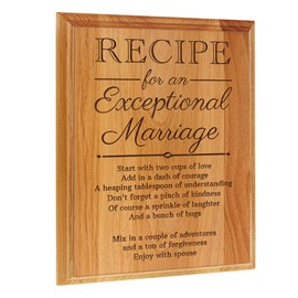 ThisWear Wedding Gifts Ideas Recipe for an Exceptional Marriage Wedding Plaques Wedding Gifts for Bride and Groom 7x9 Oak Wood Engraved Plaque Wood