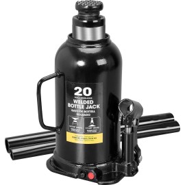 Torin 20 Ton Capacity Hydraulic Welded Heavy Duty Bottle Jack, AT92003BB, Black