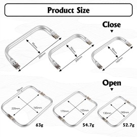 LWMTT Pack of 3 Bag Frame Clasps 16 cm 20 cm 25 cm Bag Hanger Bag Closure for DIY Purse Handbag Bag Accessories