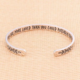 Daughter Gifts From Mom Dad - You Are More Loved Bracelet Birthday Christmas Valentines Day Gifts for Daughter Granddaughter Niece, Teen Girls Jewelry Gifts Mothers Day Valentines Gifts for Women Her
