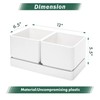 D'vine Dev Herb Garden Planter Set with Saucer, White, 76-Q-A-1