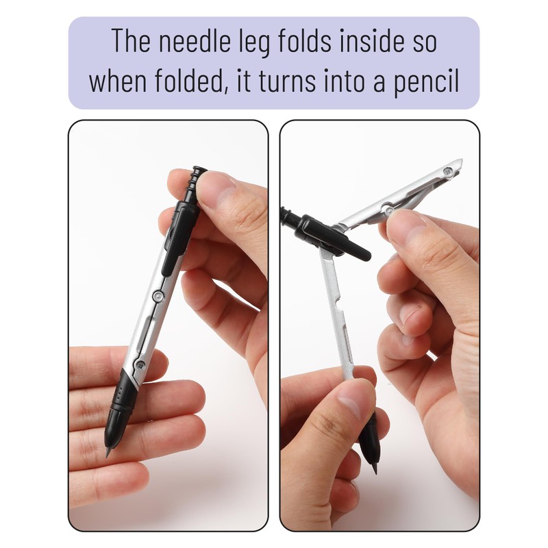 Mr. Pen- Convertible Compass, Extra Lead Refills, Compass Geometry Tool,
