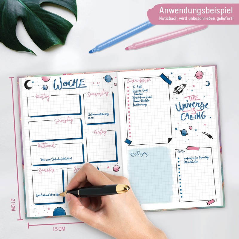 Trendstuff by Häfft Notebook A5 Squared Silky Pink 124 Pages,