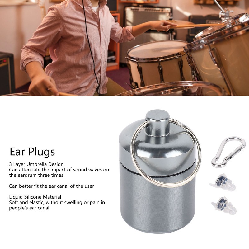 Ear Plugs 3 Layer Noise Reduction Soundproof Liquid Silicone Comfortable