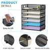 Marbrasse 2 Pack Desk Organizer with Handle, 6 Tier Paper