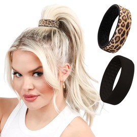 2 Medium PONY-Os for Fine to Normal Hair or Slightly Thick Hair (Leopard and Black)