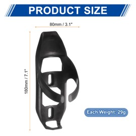 HARFINGTON 2pcs Bike Water Bottle Holder Carbon Fiber Bicycle Bottle Cages Lightweight Carbon Cycling Cup Holder with Screws for Road MTB Gravel, Black