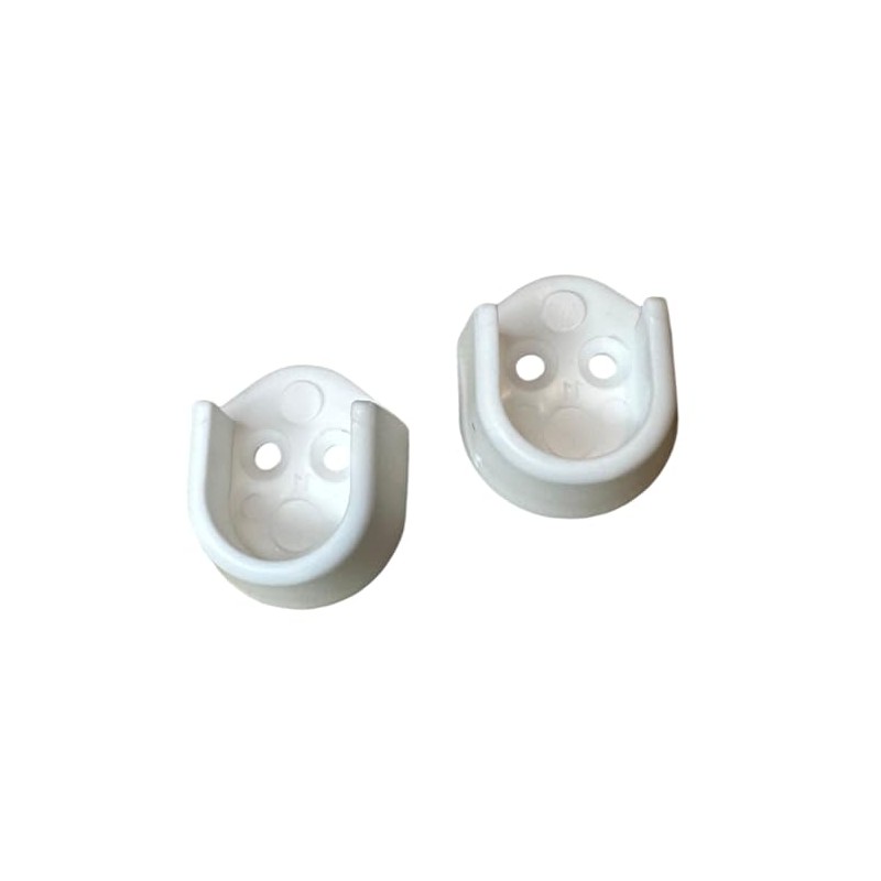 Pack of 2 White Rail End Supports for Oval Wardrobe